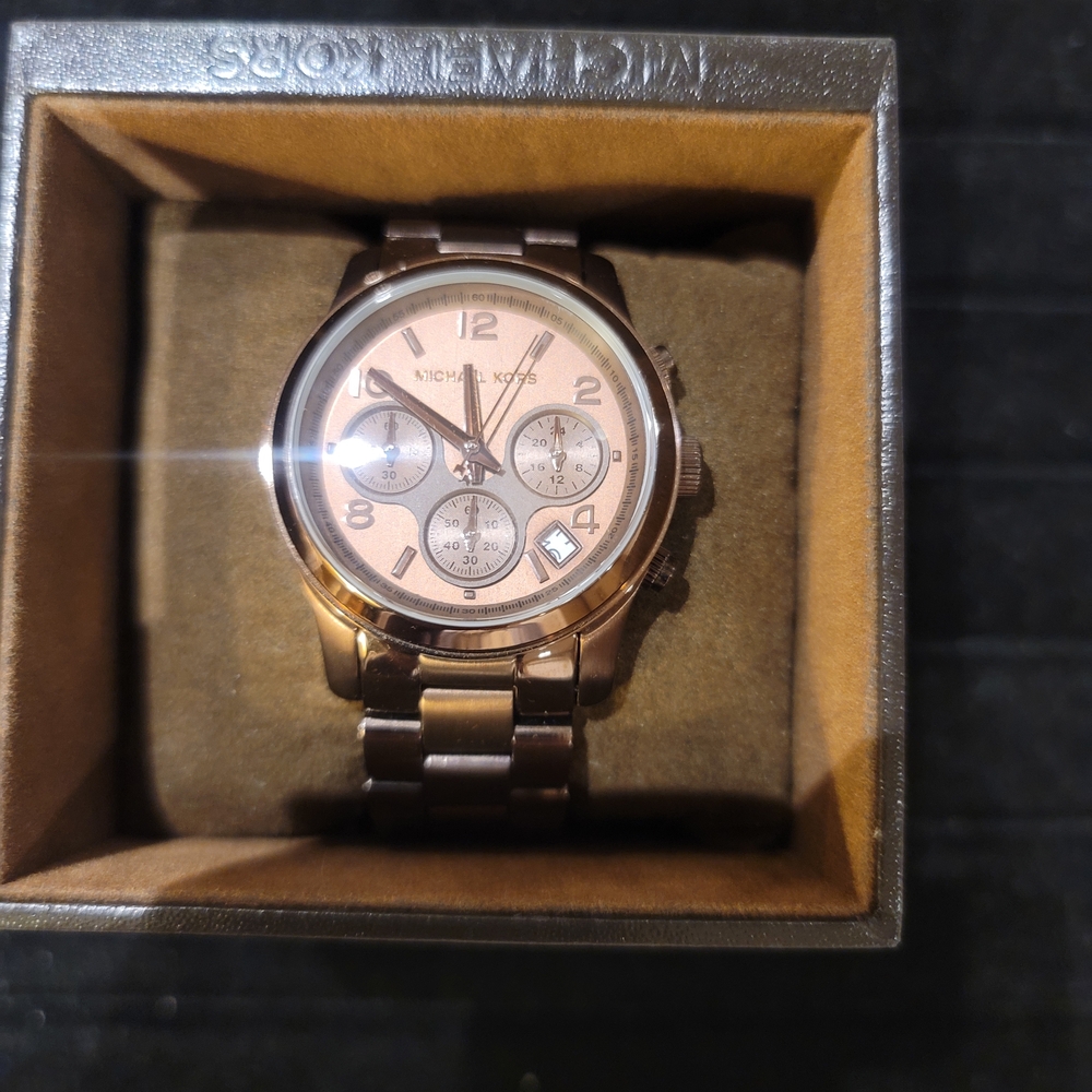 Michael Kors Chocolate Stainless Chronograph Bracelet Watch